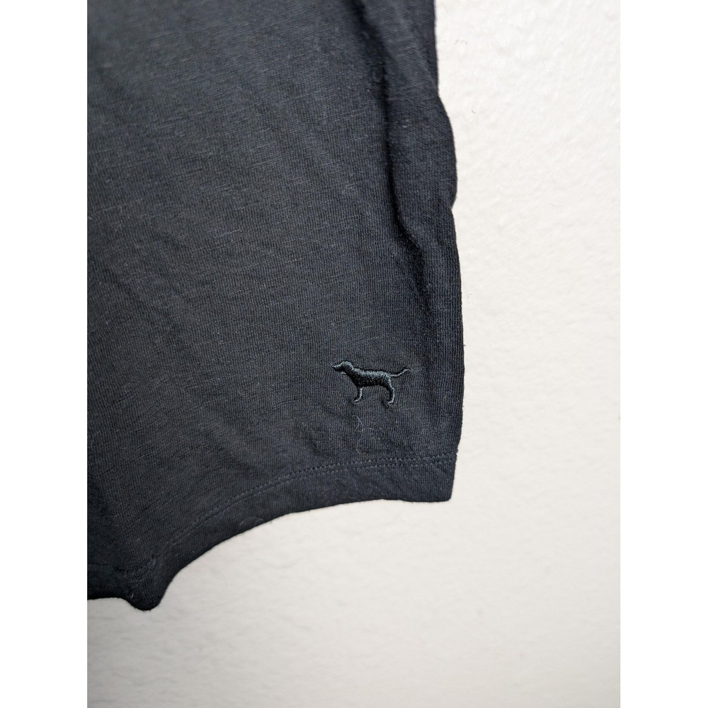 PINK Victoria's Secret T-Shirt Womens S Black Ringer Colorblock Crew Neck Jersey - Picture 8 of 10